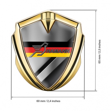 Hamann Emblem Self Adhesive Gold Polished Surface Germany Flag Edition