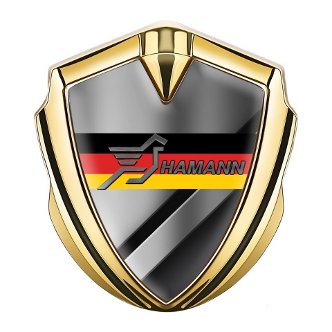 Hamann Emblem Self Adhesive Gold Polished Surface Germany Flag Edition
