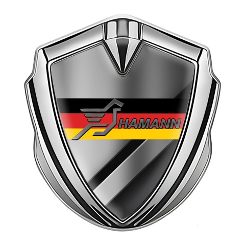 Hamann Emblem Self Adhesive Silver Polished Surface Germany Flag Edition