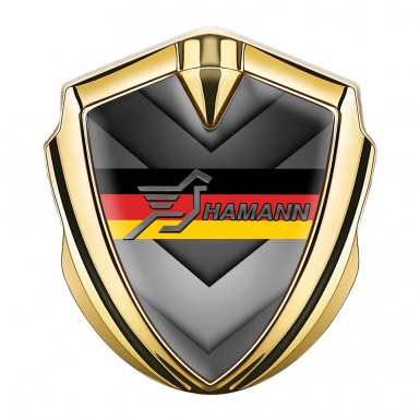 Hamann Domed Emblem Gold Arrow Pattern Germany Flag Edition