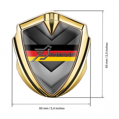 Hamann Domed Emblem Gold Arrow Pattern Germany Flag Edition