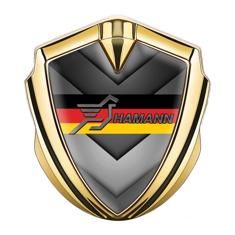 Hamann Domed Emblem Gold Arrow Pattern Germany Flag Edition