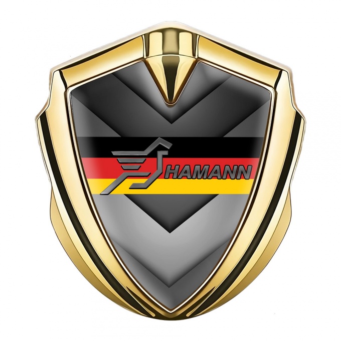 Hamann Domed Emblem Gold Arrow Pattern Germany Flag Edition