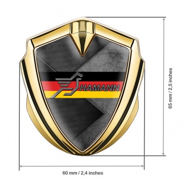 Hamann Emblem Ornament Gold Scratched Plate Germany Flag Edition