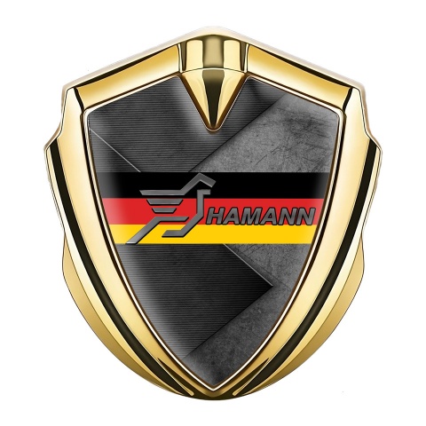 Hamann Emblem Ornament Gold Scratched Plate Germany Flag Edition