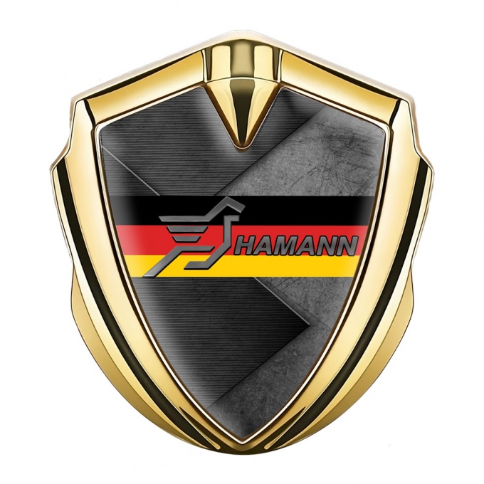 Hamann Emblem Ornament Gold Scratched Plate Germany Flag Edition