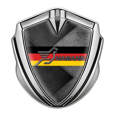 Hamann Emblem Ornament Silver Scratched Plate Germany Flag Edition
