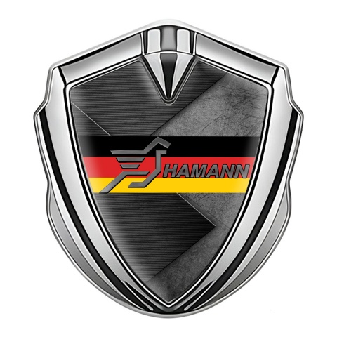 Hamann Emblem Ornament Silver Scratched Plate Germany Flag Edition