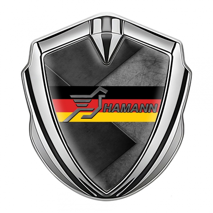 Hamann Emblem Ornament Silver Scratched Plate Germany Flag Edition