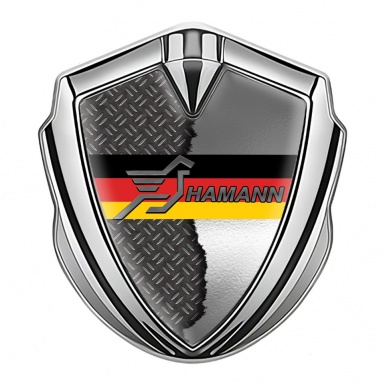 Hamann Emblem Metal Badge Silver Torn Treadplate Germany Flag Motif