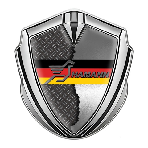 Hamann Emblem Metal Badge Silver Torn Treadplate Germany Flag Motif