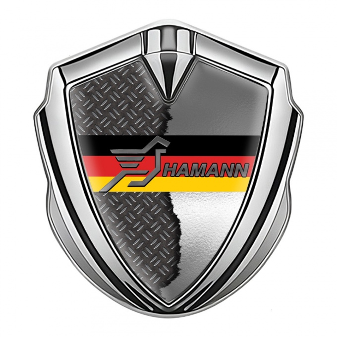 Hamann Emblem Metal Badge Silver Torn Treadplate Germany Flag Motif