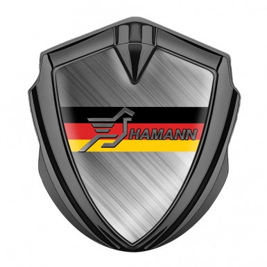 Hamann 3d Emblem Badge Graphite Brushed Steel Germany Flag Motif