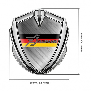 Hamann 3d Emblem Badge Silver Brushed Steel Germany Flag Motif