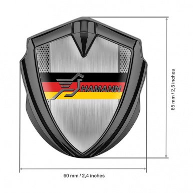 Hamann Silicon Emblem Graphite Perforated Frame Germany Tricolor Design