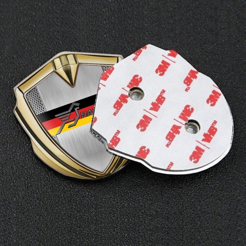 Hamann Silicon Emblem Gold Perforated Frame Germany Tricolor Design
