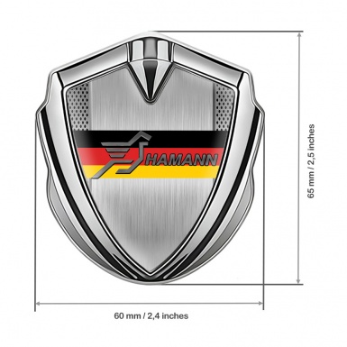 Hamann Silicon Emblem Silver Perforated Frame Germany Tricolor Design
