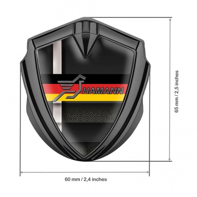 Hamann Metal Domed Emblem Graphite White Stripe Germany Tricolor