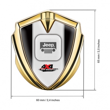 Jeep Emblem Badge Self Adhesive Gold Black Frame Offroad Edition