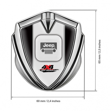 Jeep Emblem Badge Self Adhesive Silver Black Frame Offroad Edition