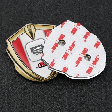 Jeep Emblem Fender Badge Gold Crimson Frame Offroad Edition
