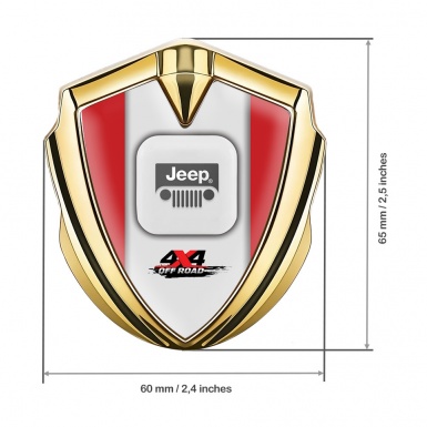 Jeep Emblem Fender Badge Gold Crimson Frame Offroad Edition