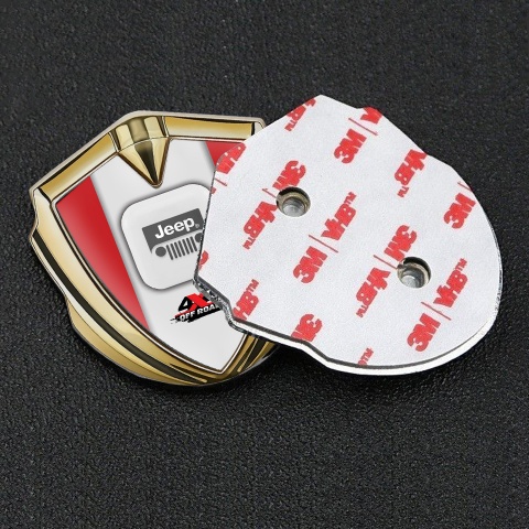 Jeep Emblem Fender Badge Gold Crimson Frame Offroad Edition
