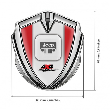 Jeep Emblem Fender Badge Silver Crimson Frame Offroad Edition