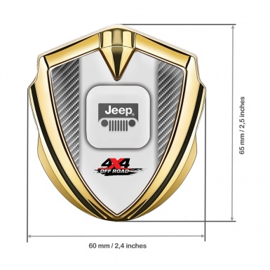 Jeep Fender Emblem Badge Gold Light Carbon Frame Offroad Edition