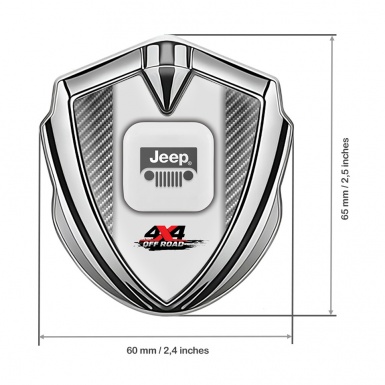Jeep Fender Emblem Badge Silver Light Carbon Frame Offroad Edition