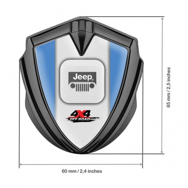 Jeep Emblem Self Adhesive Graphite Glacial Blue Frame Offroad Edition