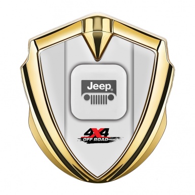 Jeep Metal Emblem Badge Gold Moon Grey Frame Offroad Edition