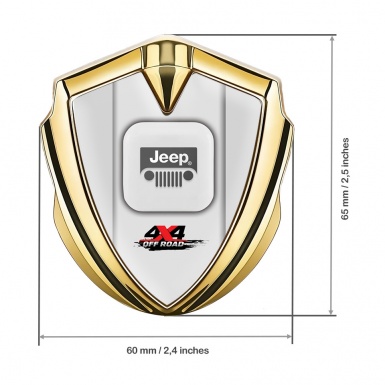 Jeep Metal Emblem Badge Gold Moon Grey Frame Offroad Edition