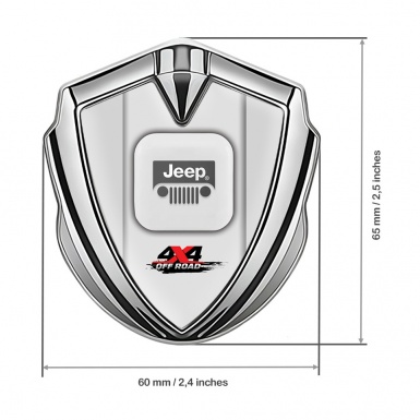 Jeep Metal Emblem Badge Silver Moon Grey Frame Offroad Edition