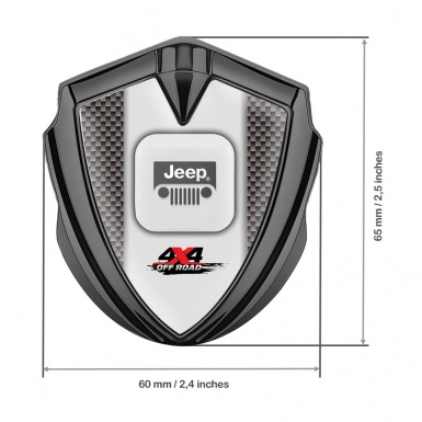 Jeep Emblem Trunk Badge Graphite Carbon Fiber Frame Offroad Variant