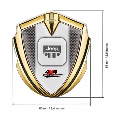 Jeep Emblem Trunk Badge Gold Carbon Fiber Frame Offroad Variant