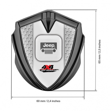Jeep Domed Emblem Badge Graphite Honeycomb Frame Offroad Variant