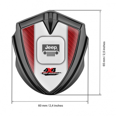 Jeep Bodyside Domed Emblem Graphite Red Carbon Frame Offroad Design