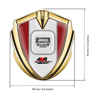 Jeep Bodyside Domed Emblem Gold Red Carbon Frame Offroad Design