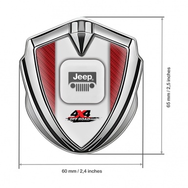 Jeep Bodyside Domed Emblem Silver Red Carbon Frame Offroad Design