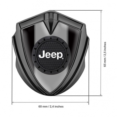 Jeep 3d Emblem Badge Graphite Black Engraved Circle Logo Design