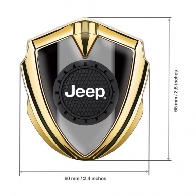 Jeep 3d Emblem Badge Gold Black Engraved Circle Logo Design