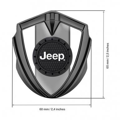 Jeep Silicon Emblem Badge Graphite White Engraved Circle Logo Design