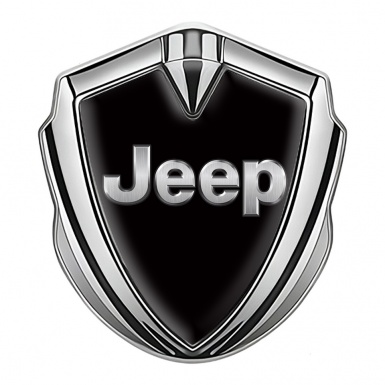 Jeep Emblem Ornament Silver Black Base Classic Steel Logo Design