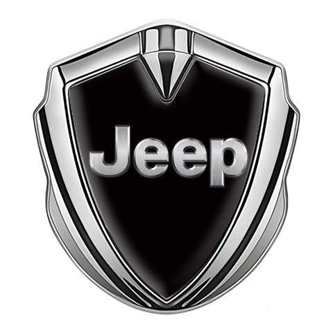 Jeep Emblem Ornament Silver Black Base Classic Steel Logo Design
