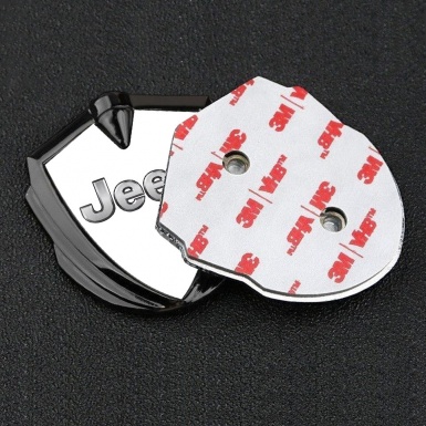 Jeep Bodyside Domed Emblem Graphite White Base Classic Steel Logo Design