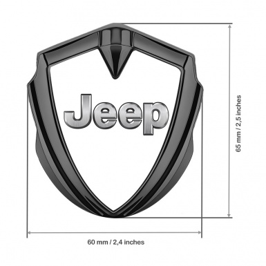 Jeep Bodyside Domed Emblem Graphite White Base Classic Steel Logo Design