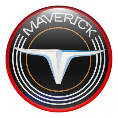 Ford Maverick Emblems for Center Caps Black Red Logo