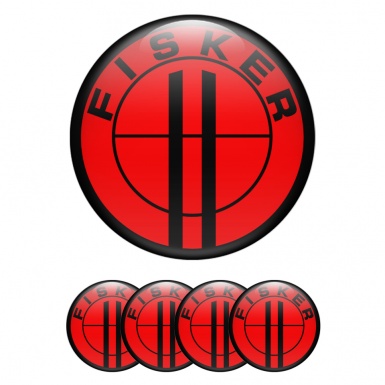 Karma Fisker Emblems for Wheel Center Caps Red Logo