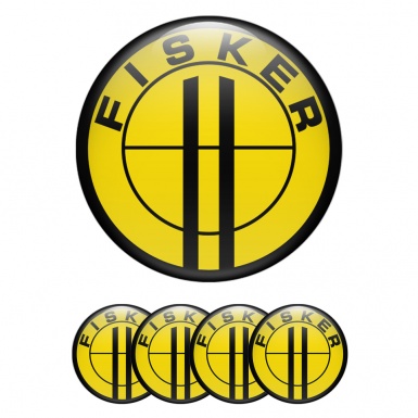 Karma Fisker Emblems for Wheel Center Caps Yellow Logo